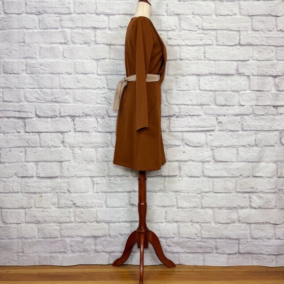 Bluzat Chestnut Brown Knee-Length Dress - Picture 3 of 6